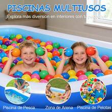 Piscina hinchable rectangular para toda la familia, 210 x 140 x 50 centímetros. - A - Ver 7