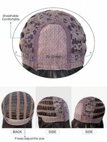 28-Inch Long Synthetic Wig Featuring A Natural Wavy Style In A Stunning Black. Designed With Bangs , It Is Crafted From Heat-Resistant Fiber To Ensure Durability. This False Hairpiece Is Perfect For Daily Use, Offering A Natural And Realistic Appearance That Mimics Real Human Hair - Black - View 10