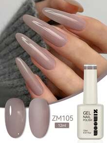 ZIMOOM 12毫升裸色及透亮色系果冻凝胶指甲油，半透明自然光泽美甲效果，可卸除，UV/LED灯固化，在家即可享受沙龙级美甲体验 - 彩色 - 查看 9