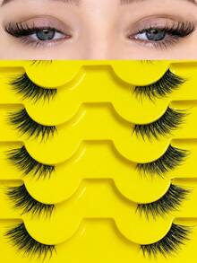 Asiteo Eid Al-Fitr 9 Paar Halbwimpern Natürlicher Look Katzenaugen Falsche Wimpern Manga Wimpern Natürliche Klare Band Wimpern Kurz Weich 3D Faux Nerz Wimpern Verwischt Flauschig Faux Nerz Wimpern Wimpernverlängerungswerkzeug Streifen Wimpern, Wimpern, Wimpern, Falsche Wimpern - Schwarz - Übersicht 2