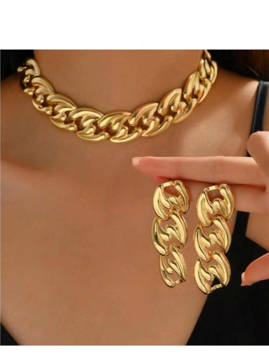 Dây chuyền vest cá nhân hóa kiểu Âu và Mỹ, dây chuyền phong cách Punk, bộ trang sức thời trang retro thanh lịch đa năng dành cho nữ. - trang sức khóa dây chuyền - Xem 1