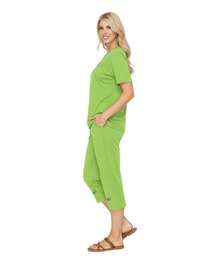 Women Short Sleeves Embroidered Cotton Blend Lounge Wear  Sets - Parkit - View 3