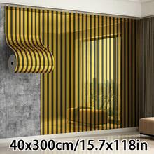 Brodark 1卷40x300厘米自粘镜面反光3D条纹设计墙贴，3D墙板，装饰瓷砖，港式金银色可选，耐用乙烯基泡沫背衬，可水洗防刮，适用于酒店、展览馆背景，可移除安装，使用灵活，视觉效果惊艳。 - 1PC - 查看 13