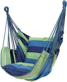 Hammock Swing Chair - Sturdy Metal Frame, Foldable, Portable, Supports Up To 500 Lbs, Comfortable Seating, Ideal For Patios And Lawns, Cotton Blend Fabric, Suitable For Indoor/Outdoor Use. Designed For Bedrooms, Outdoor Spaces, Patios, Balconies, Porches, And Decks. Hanging Hammock Chair With Rope Swing. - C - 查看 3