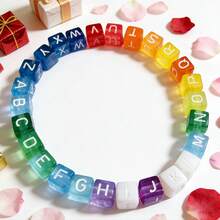 2个树脂珠模具，带孔字母硅胶模具，字母吊坠环氧树脂浇铸模具，适用于DIY工艺品珠宝手链项链耳环吊坠（珠模具） - A - 查看 8