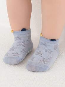 4 Pairs Random Mixed Color Rabbit Pattern Mesh Breathable Anti-Slip Soft Bottom Indoor Socks For Toddler Boys & Girls, Suitable For Casual Daily Wear - Multicolor - View 7