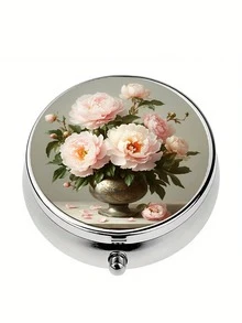 1pc 3-Compartment Pill Case, Multiple Floral Patterns, Ideal For Organizing Medication And Vitamins During Travel - View 11