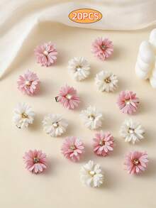 20个3D雏菊水钻发夹，可爱发饰，适合女孩日常佩戴 - 20PCS - 查看 9