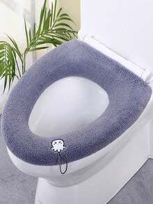 Toilet Seat Cover, Thickened Plush Toilet Seat With Handle, Suitable For All Seasons, Warm And Fashionable - Multicolor - View 5