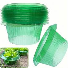 Un set de 10 capace de sticlă pentru grădină, protecții pentru plante, guler rotund de protecție pentru plante din plastic, suport pentru căpșuni, barieră de apărare împotriva melcilor și limacșilor, capac protector fără substanțe chimice pentru legume și flori - A - Vizualizare 9