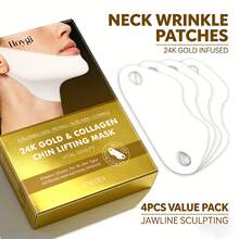 V Line Lifting Mask With 24K Gold – Deep Collagen Face Mask For Women – Jawline Shaper Mask With Retinol & Hyaluronic Acid – Neck Tightening & Firming - Double Chin Strap For Face Lift (4PCS) - 4PIECES - 查看 3