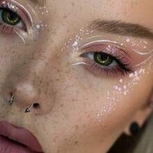 1 pieza Anillo de nariz en forma de herradura de acero de titanio, color oro rosa/plata/oro, sin necesidad de perforación, joyería de perforación corporal - Multicolor - Ver 6