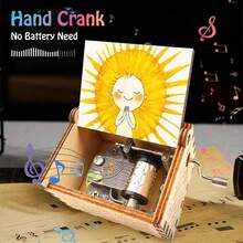 可爱太阳宝宝木制手摇音乐盒 – 无需电池，旋律温暖，是送给孩子和亲人的完美礼物 - 太陽寶寶手搖音樂盒 - 查看 8