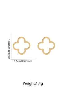 两枚不锈钢镂空四叶草耳环，温柔、优雅、小巧精致，金光闪闪。适合年轻女孩日常通勤，也是闺蜜送礼佳品。 - 耳環 - 查看 2