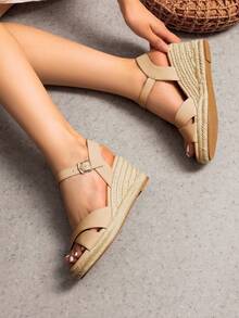 Women Platforms & Wedge Sandals - Apricot - View 4