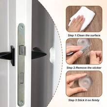 Door Stoppers Wall, 2 Door Handle Stopper, Door Stopper Wall Protector, Reusable Adhesive Bumper Gel Pad, Shock Absorbent Round Walls Doors Knob Handle, Furniture (4 PCS) - Default - View 5