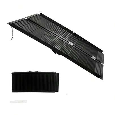 Techigher Portable Wheelchair Ramp, 2/3/4/5/6FT Non-Slip Aluminum Wheelchair Ramp, High Weight Capacity Folding Portable Ramps For Home Steps, Stairs, Doorways, Curbs