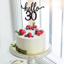 1 chiếc phụ kiện trang trí bánh kem lấp lánh "Hello 30/40/50" - Chúc mừng 30/40/50 năm, trang trí bánh kem tuyệt vời cho tiệc cưới, kỷ niệm. - Xem 9