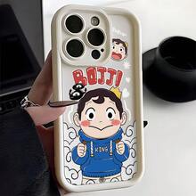 スマホケース：かわいい漫画のPrinceと王冠のデザインのスマホケース、Apple  17 Air 16 16e 15 14 13 12 Mini 11 Pro Max X XR XS Max 8 7 Plusに対応、はしごタイプレンズデザインのソフトホワイトシェル - ホワイト - チェックする 5