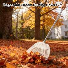 50/100pcs Disposable Broom Covers, Multi-Purpose Cleaning Broom Sleeves, Can Capture Dust And Pet Hair, Elastic Fit, Easy To Put On And Take Off, Keep Hands Clean - White - View 4