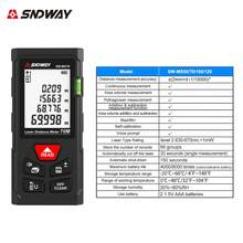 SNDWAY 1pc 50/70/100/120m Laser Distance Meter, Portable Laser Rangefinder With Inch/Feet Unit Switch, Backlit LCD Display For Distance/Area/Volume/Pythagorean Measurement - A - View 9