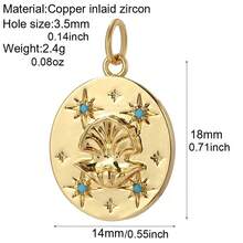 1件铜质极简主义个性化嘻哈动物海龟豹迷你吊坠，DIY手链项链耳环首饰配件 - 彩色 - 查看 4