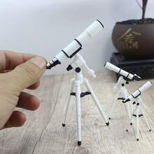 Mini Dollhouse Telescope With Tripod - Cute Astronomy House Accessory, Suitable For DIY Photography Props And Dollhouse Scene Decoration, Realistic Dollhouse Decor |   Dollhouse Miniature Model |   With Tripod, 1:25 Scale - 迷你望遠鏡 - 查看 6