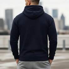 Kangaroo Hoodie With Pocket, Winter Style, Brazil, South America, Brazilian National Team - Màu xanh lam - Xem 2