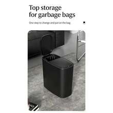 大容量防水垃圾桶，纤薄设计，翻盖式桶盖，适用于厨房、浴室、卧室、办公室等场所。 - 彩色 - 查看 8
