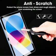 1片钢化玻璃屏幕保护膜 - 高清、高透光、防刮、防摔、全屏覆盖、强效防指纹、触控灵敏，兼容 (Air 4、5、6、7) / (7、8、9、10代) / 11 A16 (2025) / Air 11英寸 (2026) / 12 11英寸 (2026) - 無色 - 查看 8