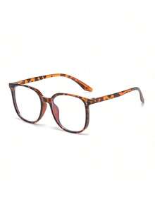 4/1pc Unisex Large Frame Glasses, Simple Design With Multiple Colors, Ideal For Reading, Computer Work & Daily Occasions - Transparent - View 5