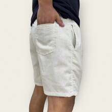 Kit 3 Bermuda Cargo Linen Premium Shorts Mauricinho Men's Casual Basic Comfortable - Màu xanh nhạt - Xem 6