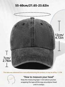 1 pieza Gorra de béisbol unisex de unicolor desgastada y lavada, estilo vintage, sombrero visera transpirable para exteriores, pesca, viajes - Multicolor - Ver 10