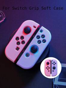 Soft Silicone Full Protective Case For Nintendo Switch OLED/Switch NS Joy-Con Controller, Anti-Slip Anti-Sweat Shock-Proof Gaming Accessories, Cute Macaron Colors, Designed Compatible With Switch Players, Compatible With Switch NS/Switch OLED, Various Color Combinations Available, Switch Gaming Accessories, Controller Accessories, Pink, Anti-Drop Anti-Slip, Anti-Scratch - Multicolor - View 17