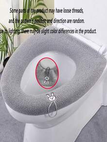 Toilet Seat Cover, Thickened Plush Toilet Seat With Handle, Suitable For All Seasons, Warm And Fashionable - Multicolor - View 16