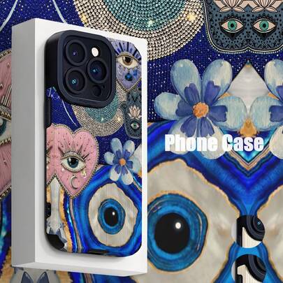 1 chiếc ốp lưng điện thoại thời trang phong cách Boho họa tiết mắt quỷ sọc dọc, chất liệu giả da chống trầy xước, mềm mại, thích hợp làm quà tặng sinh nhật/ngày lễ cho bạn bè, gia đình, người yêu. Phù hợp với các dòng điện thoại 17/17 Air/17 Pro/17 Pro Max, 16/16 Plus/16 Pro/16 Pro Max, 15/15 Plus/15 Pro.