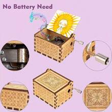 可爱太阳宝宝木制手摇音乐盒 – 无需电池，旋律温暖，是送给孩子和亲人的完美礼物 - 太陽寶寶手搖音樂盒 - 查看 5