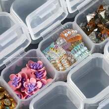 1pc Transparent Storage Box, 28 Grids DIY Diamond Painting Box, Jewelry Organizer, Plastic Storage Container For Fake Nail , Rhinestone Beads Storage Case - 無色 - 查看 5