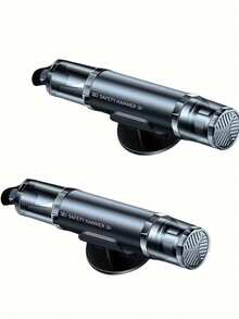 A Multifunctional Car Safety Hammer, Integrating A Car Window Breaker And Seatbelt Cutter, Serving As An Emergency Escape Tool. Made Of ABS And Alloy Materials, Compact And Portable Design With A Convenient Mounting Bracket. This Is A Fashionable Metal Appearance Car Safety Device. - A - View 2