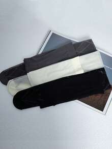 1pair Women's Charming Cross Design Sheer Silk Stockings, Summer Thin Smooth Silky Stockings For Daily & Business Wear - Multicolor - View 11