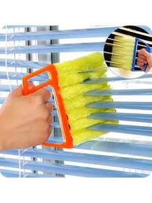 1pc Multi-Functional Removable Venetian Blind Cleaning Brush, Household Window Curtain Cleaning Tool, Air Conditioner Fan Dust Removal Brush - A - View 1