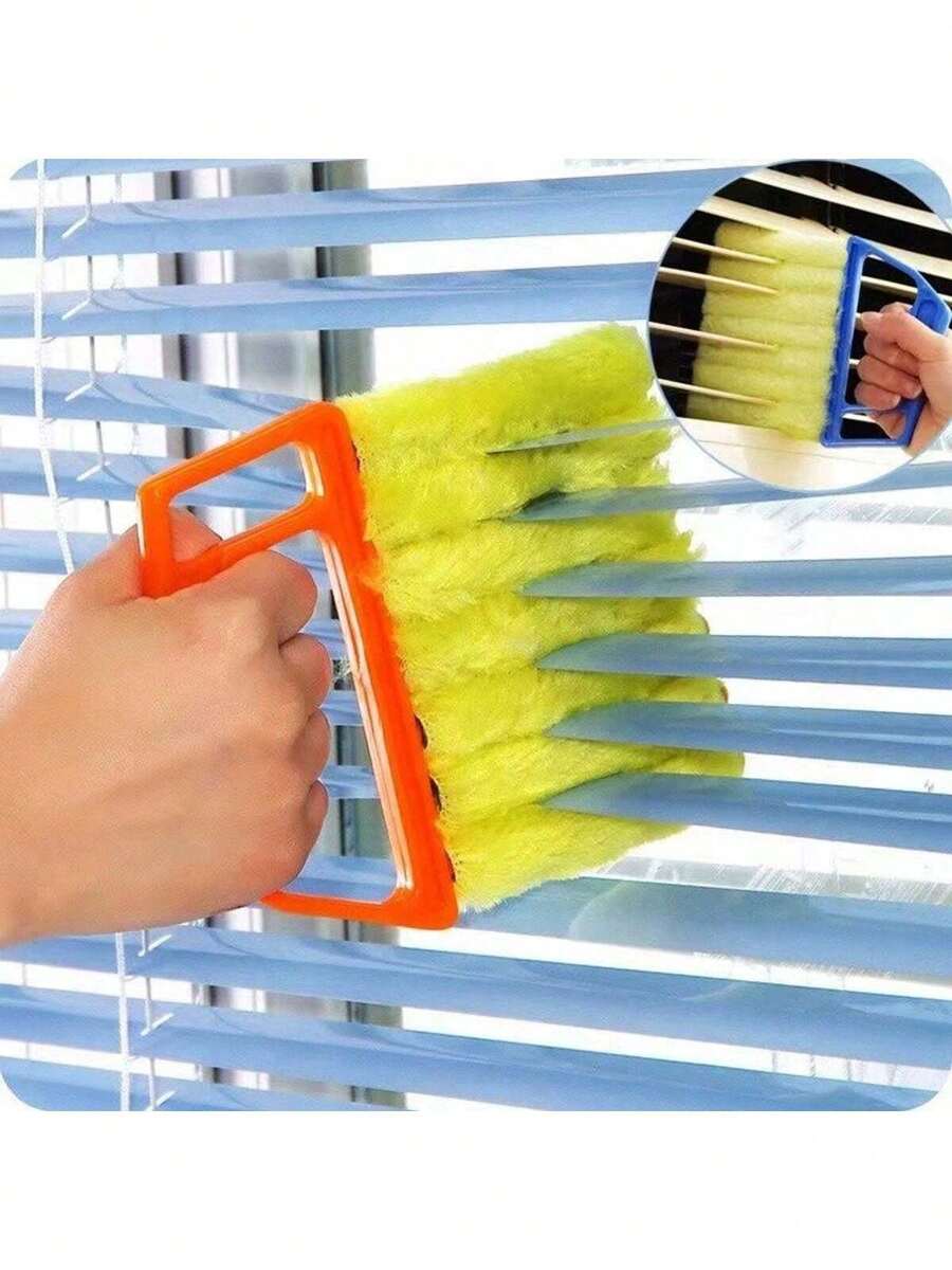 1pc Multi-Functional Removable Venetian Blind Cleaning Brush, Household Window Curtain Cleaning Tool, Air Conditioner Fan Dust Removal Brush - A - View 1