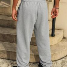 Calça Moletom Masculina Wide Leg Reta Streetwear Oversized 100% Algodão Flanelada - Cinza - Visão 2