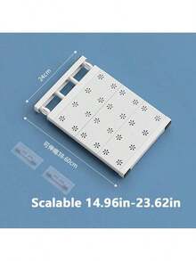 1pc Stackable Closet Organizer Shelf, Expandable Storage Rack For Wardrobe, Cabinet, Kitchen, Dorm, Bathroom - White - View 12