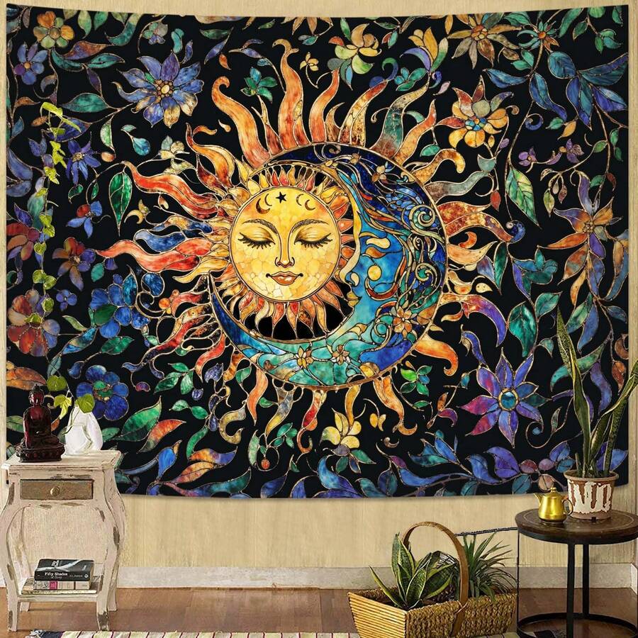 Tapestry Boho Sun Tapestry Bohemian Tapestry For Bedroom Vibrant Tapestries Wall Hanging Bedroom Living Room Wall Art And Home Decor Tapestry For Bedroom Wall Tapestry - K-1 - Xem 1