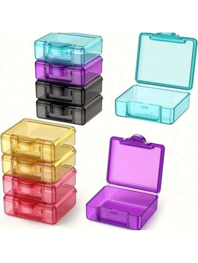 1pc PP Portable Plastic Dispensing Box, Medicine Storage Box, Mini Beaded Nail Art Transparent Square Box