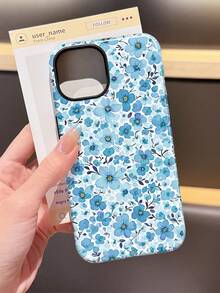 Flower 1pc Romantic Spring Floral Pattern Glossy 2-In-1 Film Hard Phone Case, Compatible With Samsung/ 11/12/13/14/15/16/17 Pro Max - Multicolor - View 3