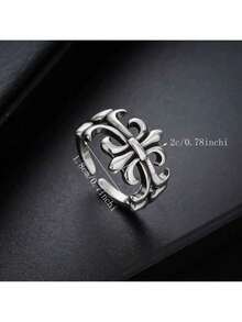 1pc Punk Style Stainless Steel Ring, Cool Gift For Men, Party Accessory - Bạc - Xem 4