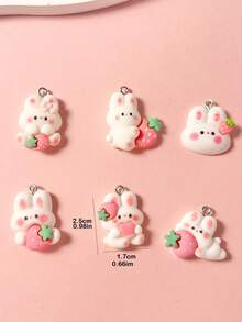 12pcs Cute Rabbit Shaped Pendants For Diy Earrings, Necklaces (Random Styles) - Multicolor - View 2