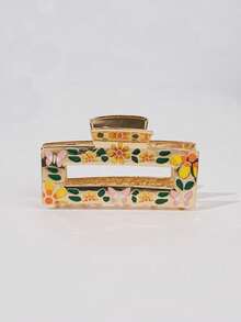 1pcsThe New Yellow Flower Zinc Alloy Square Hairpin From Europe And America Is Suitable For Travel And Daily Wear, Looking Fresh And Sweet - Multicolor - View 4